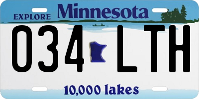 MN license plate 034LTH