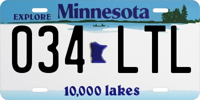 MN license plate 034LTL