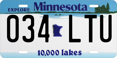 MN license plate 034LTU