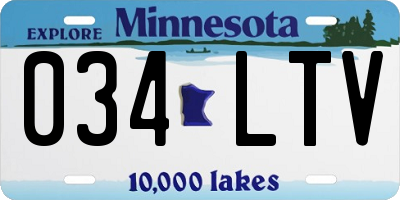 MN license plate 034LTV