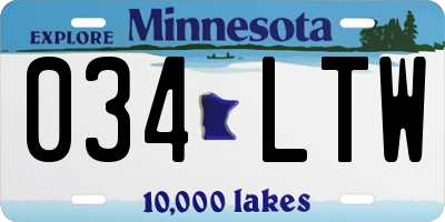 MN license plate 034LTW