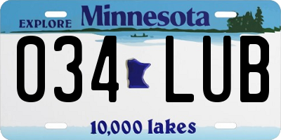 MN license plate 034LUB