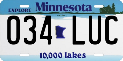 MN license plate 034LUC