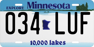 MN license plate 034LUF