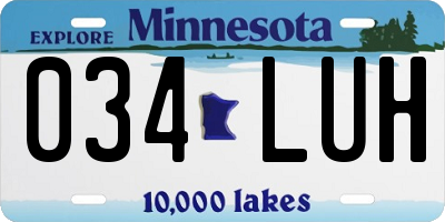 MN license plate 034LUH
