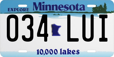 MN license plate 034LUI
