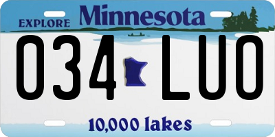 MN license plate 034LUO
