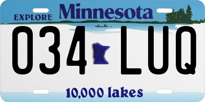 MN license plate 034LUQ
