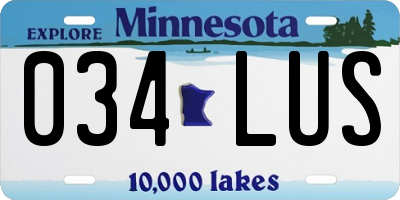 MN license plate 034LUS
