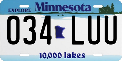 MN license plate 034LUU