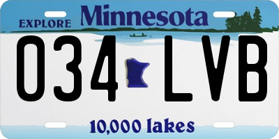 MN license plate 034LVB