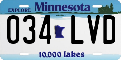 MN license plate 034LVD