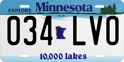 MN license plate 034LVO