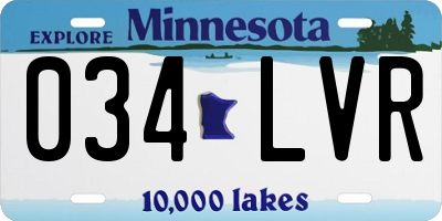MN license plate 034LVR