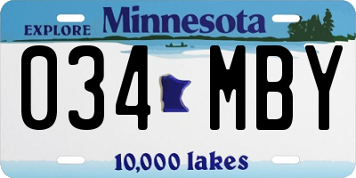 MN license plate 034MBY