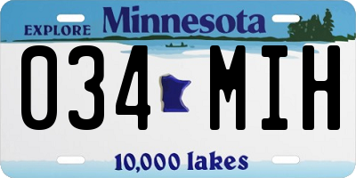 MN license plate 034MIH