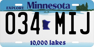 MN license plate 034MIJ