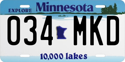 MN license plate 034MKD
