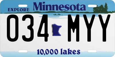 MN license plate 034MYY