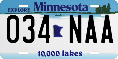 MN license plate 034NAA