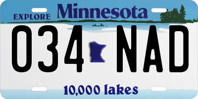 MN license plate 034NAD
