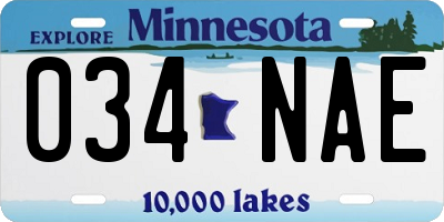 MN license plate 034NAE