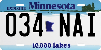 MN license plate 034NAI