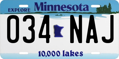 MN license plate 034NAJ