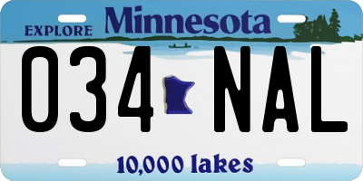 MN license plate 034NAL