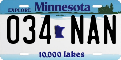 MN license plate 034NAN