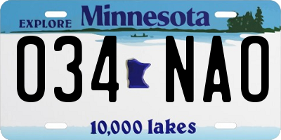 MN license plate 034NAO