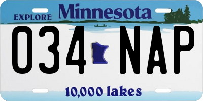 MN license plate 034NAP