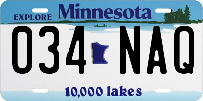 MN license plate 034NAQ