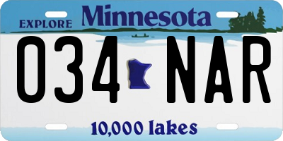 MN license plate 034NAR