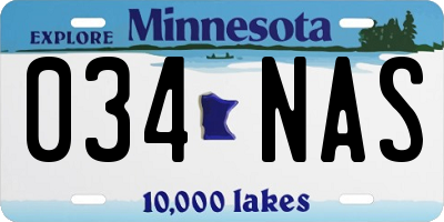 MN license plate 034NAS