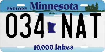 MN license plate 034NAT