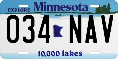 MN license plate 034NAV