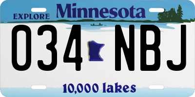MN license plate 034NBJ