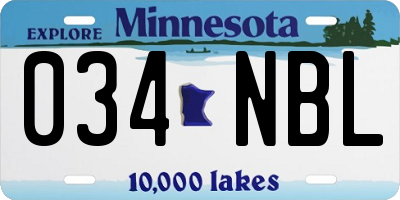 MN license plate 034NBL