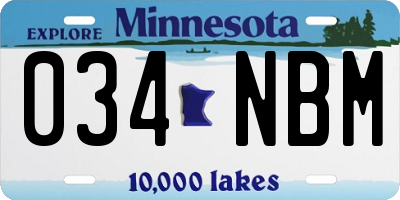 MN license plate 034NBM