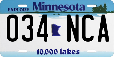 MN license plate 034NCA