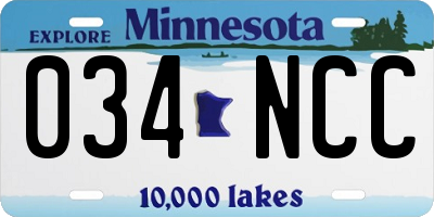 MN license plate 034NCC
