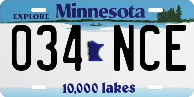 MN license plate 034NCE