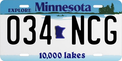 MN license plate 034NCG