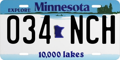 MN license plate 034NCH