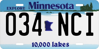 MN license plate 034NCI
