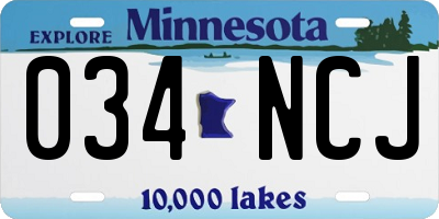 MN license plate 034NCJ