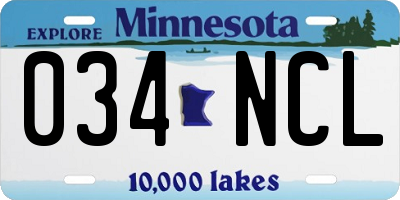 MN license plate 034NCL