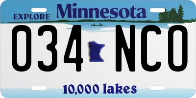 MN license plate 034NCO