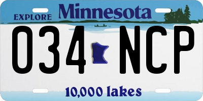 MN license plate 034NCP